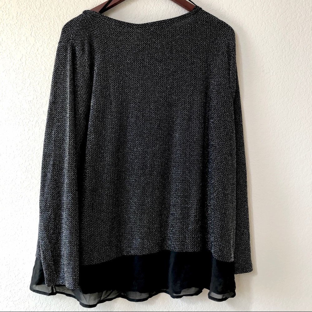 NWT! INC Macy's Metallic Chiffon Blouse Top Plus 2X - Picture 5 of 6